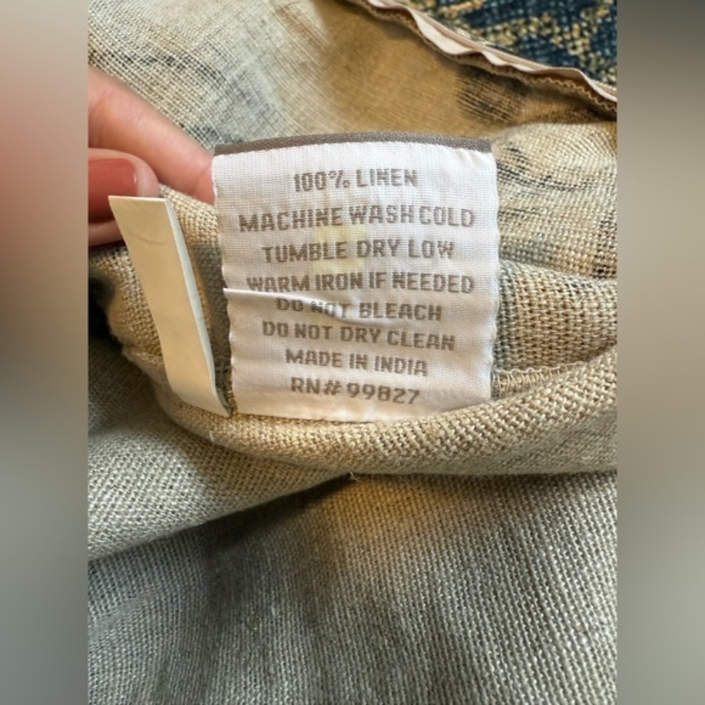 NWOT TWO ANNIE SELKE‎ LINEN ANTIGUA KING PILLOW SHAMS - Picture 6 of 8